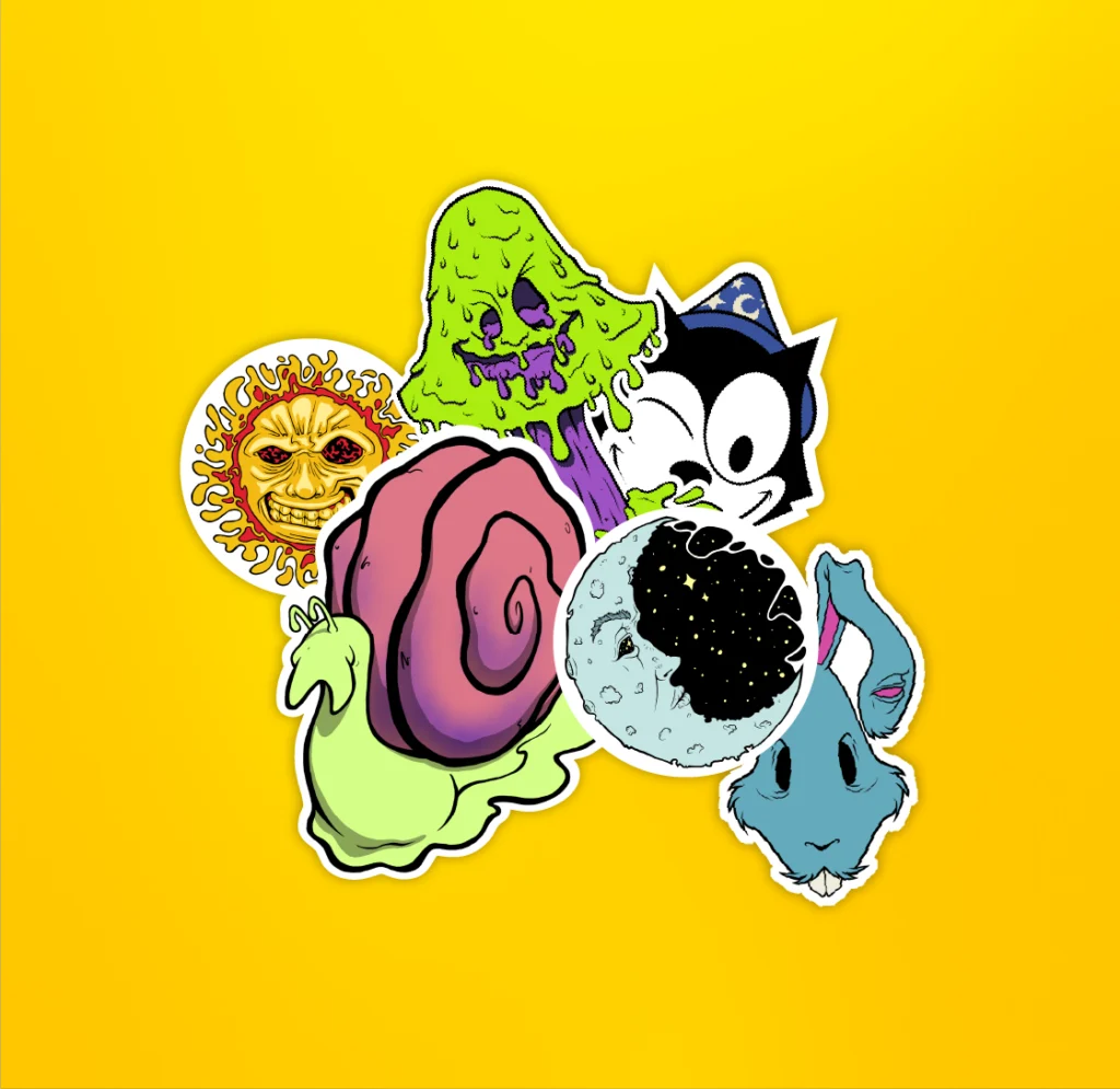 Thumbnail of sticker illustrations.