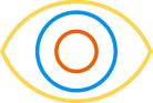 Outline of eye icon in JZ Studio brand colors.