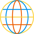 outline of globe icon